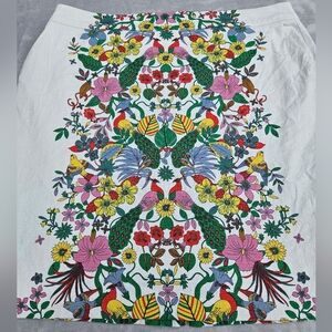 Boden Tropical Birds Floral Lined Skirt Pockets Zipper Hook Closure Wmns 16